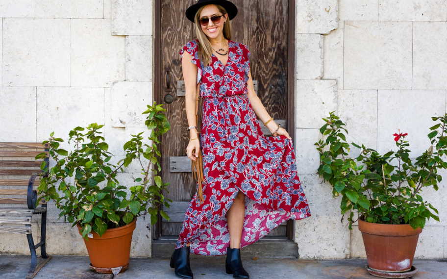 maxi dress with boots